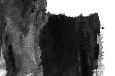 Soyut mürekkep arkaplanı. Mermer tarzı. Beyaz kağıda siyah boya dokusu. Ağ ve oyun tasarımı için duvar kağıdı. Grunge çamur sanatı. Kalem suyunun makro resmi. Koyu Smear