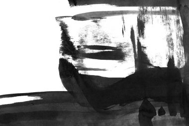 Soyut mürekkep arkaplanı. Mermer tarzı. Beyaz kağıda siyah boya dokusu. Ağ ve oyun tasarımı için duvar kağıdı. Grunge çamur sanatı. Kalem suyunun makro resmi. Koyu Smear