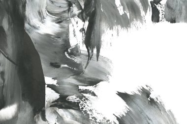 Soyut mürekkep arkaplanı. Mermer tarzı. Siyah ve beyaz boya dokusu. Ağ ve oyun tasarımı için duvar kağıdı. Grunge çamur sanatı. Makro alçı macunu görüntüsü. Boyalı alçının kara lekesi.