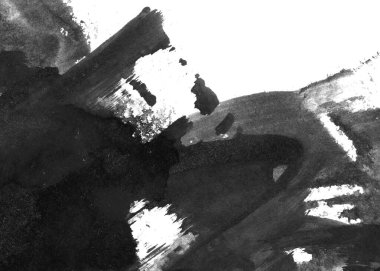 Soyut mürekkep arkaplanı. Mermer tarzı. Beyaz kağıda siyah boya dokusu. Ağ ve oyun tasarımı için duvar kağıdı. Grunge çamur sanatı. Kalem suyunun makro resmi. Koyu Smear