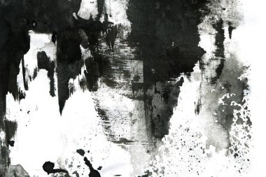 Soyut mürekkep arkaplanı. Mermer tarzı. Beyaz kağıda siyah boya dokusu. Ağ ve oyun tasarımı için duvar kağıdı. Grunge çamur sanatı. Kalem suyunun makro resmi. Koyu Smear