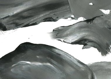 Soyut mürekkep arkaplanı. Mermer tarzı. Siyah ve beyaz boya dokusu. Ağ ve oyun tasarımı için duvar kağıdı. Grunge çamur sanatı. Makro alçı macunu görüntüsü. Boyalı alçının kara lekesi.