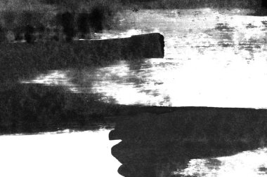 Soyut mürekkep arkaplanı. Mermer tarzı. Beyaz kağıda siyah boya dokusu. Ağ ve oyun tasarımı için duvar kağıdı. Grunge çamur sanatı. Kalem suyunun makro resmi. Koyu Smear