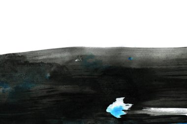 Soyut mürekkep arkaplanı. Mermer tarzı. Beyaz kağıda siyah boya dokusu. Ağ ve oyun tasarımı için duvar kağıdı. Grunge çamur sanatı. Kalem suyunun makro resmi. Koyu Smear