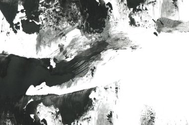 Soyut mürekkep arkaplanı. Mermer tarzı. Beyaz kağıda siyah boya dokusu. Ağ ve oyun tasarımı için duvar kağıdı. Grunge çamur sanatı. Kalem suyunun makro resmi. Koyu Smear