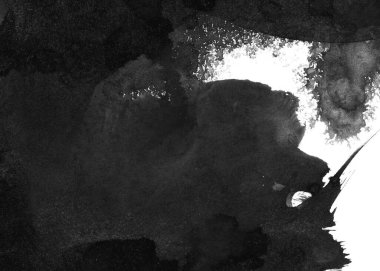 Soyut mürekkep arkaplanı. Mermer tarzı. Beyaz kağıda siyah boya dokusu. Ağ ve oyun tasarımı için duvar kağıdı. Grunge çamur sanatı. Kalem suyunun makro resmi. Koyu Smear