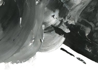 Soyut mürekkep arkaplanı. Mermer tarzı. Siyah ve beyaz boya dokusu. Ağ ve oyun tasarımı için duvar kağıdı. Grunge çamur sanatı. Makro alçı macunu görüntüsü. Boyalı alçının kara lekesi.