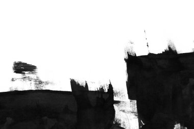 Soyut mürekkep arkaplanı. Mermer tarzı. Beyaz kağıda siyah boya dokusu. Ağ ve oyun tasarımı için duvar kağıdı. Grunge çamur sanatı. Kalem suyunun makro resmi. Koyu Smear