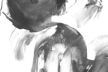 Soyut mürekkep arkaplanı. Mermer tarzı. Siyah ve beyaz boya dokusu. Ağ ve oyun tasarımı için duvar kağıdı. Grunge çamur sanatı. Makro alçı macunu görüntüsü. Boyalı alçının kara lekesi.