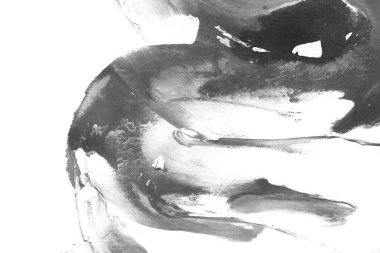 Soyut mürekkep arkaplanı. Mermer tarzı. Siyah ve beyaz boya dokusu. Ağ ve oyun tasarımı için duvar kağıdı. Grunge çamur sanatı. Makro alçı macunu görüntüsü. Boyalı alçının kara lekesi.