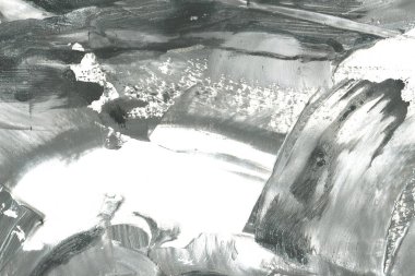 Soyut mürekkep arkaplanı. Mermer tarzı. Siyah ve beyaz boya dokusu. Ağ ve oyun tasarımı için duvar kağıdı. Grunge çamur sanatı. Makro alçı macunu görüntüsü. Boyalı alçının kara lekesi.