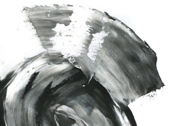 Soyut mürekkep arkaplanı. Mermer tarzı. Siyah ve beyaz boya dokusu. Ağ ve oyun tasarımı için duvar kağıdı. Grunge çamur sanatı. Makro alçı macunu görüntüsü. Boyalı alçının kara lekesi.