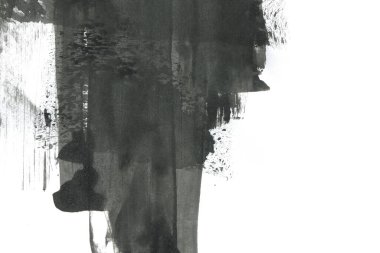 Soyut mürekkep arkaplanı. Mermer tarzı. Beyaz kağıda siyah boya dokusu. Ağ ve oyun tasarımı için duvar kağıdı. Grunge çamur sanatı. Kalem suyunun makro resmi. Koyu Smear