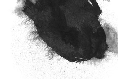 Soyut mürekkep arkaplanı. Mermer tarzı. Beyaz kağıda siyah boya dokusu. Ağ ve oyun tasarımı için duvar kağıdı. Grunge çamur sanatı. Kalem suyunun makro resmi. Koyu Smear