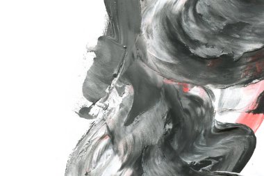 Soyut mürekkep arkaplanı. Mermer tarzı. Siyah ve beyaz boya dokusu. Ağ ve oyun tasarımı için duvar kağıdı. Grunge çamur sanatı. Makro alçı macunu görüntüsü. Boyalı alçının kara lekesi.