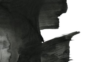 Soyut mürekkep arkaplanı. Mermer tarzı. Beyaz kağıda siyah boya dokusu. Ağ ve oyun tasarımı için duvar kağıdı. Grunge çamur sanatı. Kalem suyunun makro resmi. Koyu Smear