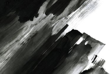 Soyut mürekkep arkaplanı. Mermer tarzı. Beyaz kağıda siyah boya dokusu. Ağ ve oyun tasarımı için duvar kağıdı. Grunge çamur sanatı. Kalem suyunun makro resmi. Koyu Smear