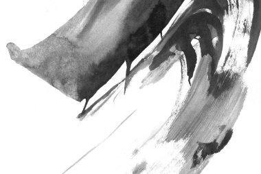 Soyut mürekkep arkaplanı. Mermer tarzı. Beyaz kağıda siyah boya dokusu. Ağ ve oyun tasarımı için duvar kağıdı. Grunge çamur sanatı. Kalem suyunun makro resmi. Koyu Smear