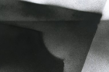 Soyut grafiti arkaplanı. Hava fırçası efektli duvar kâğıdı. Beyaz kağıda siyah akrilik boya dokusu. Dağınık çamur sanatı. Makro sprey boya. El yapımı grunge arka plan