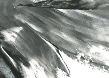 Soyut mürekkep arkaplanı. Mermer tarzı. Siyah ve beyaz boya dokusu. Ağ ve oyun tasarımı için duvar kağıdı. Grunge çamur sanatı. Makro alçı macunu görüntüsü. Boyalı alçının kara lekesi.