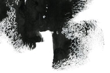 Soyut mürekkep arkaplanı. Mermer tarzı. Beyaz kağıda siyah boya dokusu. Ağ ve oyun tasarımı için duvar kağıdı. Grunge çamur sanatı. Kalem suyunun makro resmi. Koyu Smear