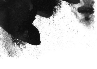 Soyut mürekkep arkaplanı. Mermer tarzı. Beyaz kağıda siyah boya dokusu. Ağ ve oyun tasarımı için duvar kağıdı. Grunge çamur sanatı. Kalem suyunun makro resmi. Koyu Smear