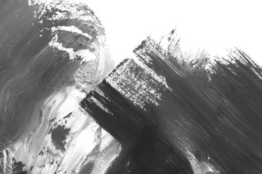 Soyut mürekkep arkaplanı. Mermer tarzı. Siyah ve beyaz boya dokusu. Ağ ve oyun tasarımı için duvar kağıdı. Grunge çamur sanatı. Makro alçı macunu görüntüsü. Boyalı alçının kara lekesi.