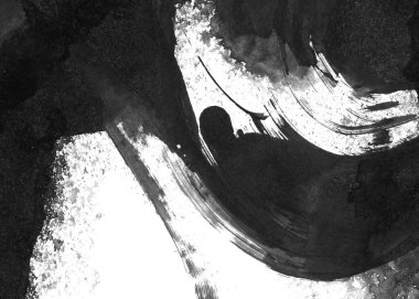 Soyut mürekkep arkaplanı. Mermer tarzı. Beyaz kağıda siyah boya dokusu. Ağ ve oyun tasarımı için duvar kağıdı. Grunge çamur sanatı. Kalem suyunun makro resmi. Koyu Smear