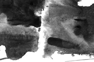 Soyut mürekkep arkaplanı. Mermer tarzı. Beyaz kağıda siyah boya dokusu. Ağ ve oyun tasarımı için duvar kağıdı. Grunge çamur sanatı. Kalem suyunun makro resmi. Koyu Smear