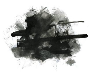 Soyut mürekkep arkaplanı. Mermer tarzı. Beyaz kağıda siyah boya dokusu. Ağ ve oyun tasarımı için duvar kağıdı. Grunge çamur sanatı. Kalem suyunun makro resmi. Koyu Smear