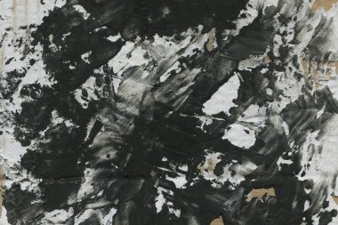 Soyut arkaplan. Beyaz boya ve siyah mürekkep dokusu. Makro resim