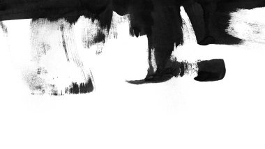 Soyut mürekkep arkaplanı. Mermer tarzı. Beyaz kağıda siyah boya dokusu. Ağ ve oyun tasarımı için duvar kağıdı. Grunge çamur sanatı. Kalem suyunun makro resmi. Koyu Smear