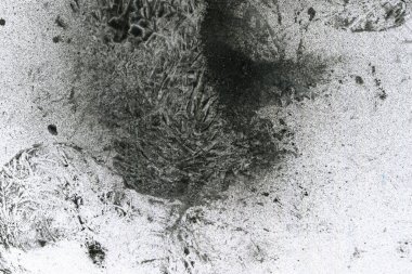 Soyut grafiti arkaplanı. Hava fırçası efektli duvar kâğıdı. Beyaz kağıda siyah akrilik boya dokusu. Dağınık çamur sanatı. Makro sprey boya. El yapımı grunge arka plan