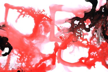 Soyut mürekkep arkaplanı. Mermer tarzı. Beyaz kağıda siyah boya dokusu. Ağ ve oyun tasarımı için duvar kağıdı. Grunge çamur sanatı. Kalem suyunun makro resmi. Koyu Smear