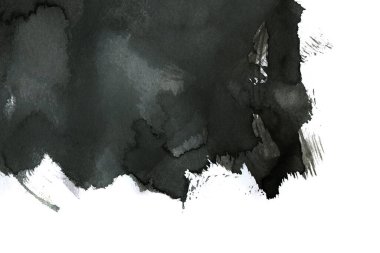 Soyut mürekkep arkaplanı. Mermer tarzı. Beyaz kağıda siyah boya dokusu. Ağ ve oyun tasarımı için duvar kağıdı. Grunge çamur sanatı. Kalem suyunun makro resmi. Koyu Smear