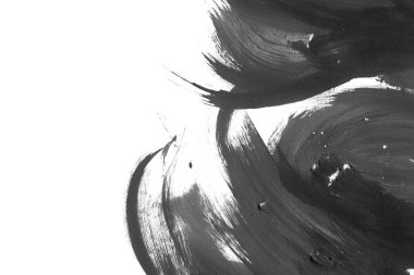 Soyut mürekkep arkaplanı. Mermer tarzı. Siyah ve beyaz boya dokusu. Ağ ve oyun tasarımı için duvar kağıdı. Grunge çamur sanatı. Makro alçı macunu görüntüsü. Boyalı alçının kara lekesi.