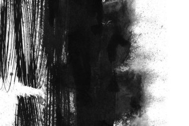 Soyut mürekkep arkaplanı. Mermer tarzı. Beyaz kağıda siyah boya dokusu. Ağ ve oyun tasarımı için duvar kağıdı. Grunge çamur sanatı. Kalem suyunun makro resmi. Koyu Smear