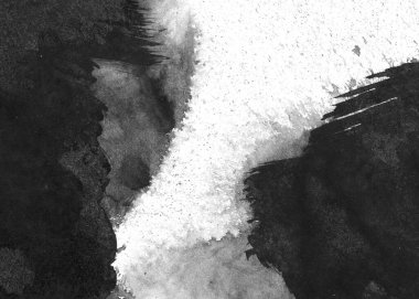 Soyut mürekkep arkaplanı. Mermer tarzı. Beyaz kağıda siyah boya dokusu. Ağ ve oyun tasarımı için duvar kağıdı. Grunge çamur sanatı. Kalem suyunun makro resmi. Koyu Smear