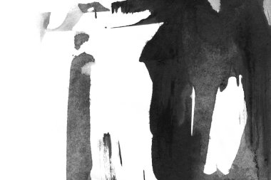 Soyut mürekkep arkaplanı. Mermer tarzı. Beyaz kağıda siyah boya dokusu. Ağ ve oyun tasarımı için duvar kağıdı. Grunge çamur sanatı. Kalem suyunun makro resmi. Koyu Smear