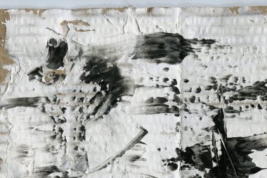 Soyut arkaplan. Beyaz boya ve siyah mürekkep dokusu. Makro resim