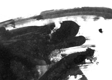 Soyut mürekkep arkaplanı. Mermer tarzı. Beyaz kağıda siyah boya dokusu. Ağ ve oyun tasarımı için duvar kağıdı. Grunge çamur sanatı. Kalem suyunun makro resmi. Koyu Smear