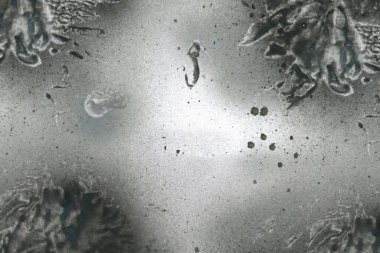 Soyut grafiti arkaplanı. Hava fırçası efektli duvar kâğıdı. Beyaz kağıda siyah akrilik boya dokusu. Dağınık çamur sanatı. Makro sprey boya. El yapımı grunge arka plan