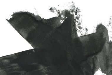 Soyut mürekkep arkaplanı. Mermer tarzı. Beyaz kağıda siyah boya dokusu. Ağ ve oyun tasarımı için duvar kağıdı. Grunge çamur sanatı. Kalem suyunun makro resmi. Koyu Smear