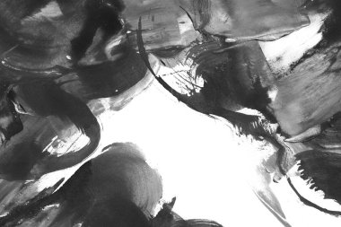 Soyut mürekkep arkaplanı. Mermer tarzı. Siyah ve beyaz boya dokusu. Ağ ve oyun tasarımı için duvar kağıdı. Grunge çamur sanatı. Makro alçı macunu görüntüsü. Boyalı alçının kara lekesi.