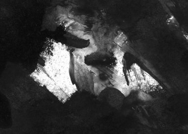 Soyut mürekkep arkaplanı. Mermer tarzı. Beyaz kağıda siyah boya dokusu. Ağ ve oyun tasarımı için duvar kağıdı. Grunge çamur sanatı. Kalem suyunun makro resmi. Koyu Smear