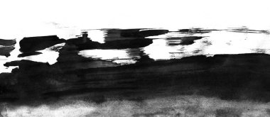 Soyut mürekkep arkaplanı. Mermer tarzı. Beyaz kağıda siyah boya dokusu. Ağ ve oyun tasarımı için duvar kağıdı. Grunge çamur sanatı. Kalem suyunun makro resmi. Koyu Smear