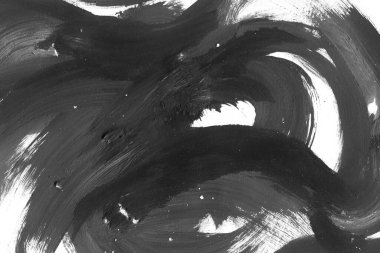 Soyut mürekkep arkaplanı. Mermer tarzı. Siyah ve beyaz boya dokusu. Ağ ve oyun tasarımı için duvar kağıdı. Grunge çamur sanatı. Makro alçı macunu görüntüsü. Boyalı alçının kara lekesi.