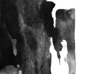 Soyut mürekkep arkaplanı. Mermer tarzı. Beyaz kağıda siyah boya dokusu. Ağ ve oyun tasarımı için duvar kağıdı. Grunge çamur sanatı. Kalem suyunun makro resmi. Koyu Smear