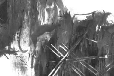 Soyut mürekkep arkaplanı. Mermer tarzı. Siyah ve beyaz boya dokusu. Ağ ve oyun tasarımı için duvar kağıdı. Grunge çamur sanatı. Makro alçı macunu görüntüsü. Boyalı alçının kara lekesi.