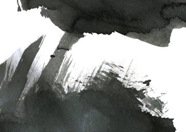 Soyut mürekkep arkaplanı. Mermer tarzı. Beyaz kağıda siyah boya dokusu. Ağ ve oyun tasarımı için duvar kağıdı. Grunge çamur sanatı. Kalem suyunun makro resmi. Koyu Smear